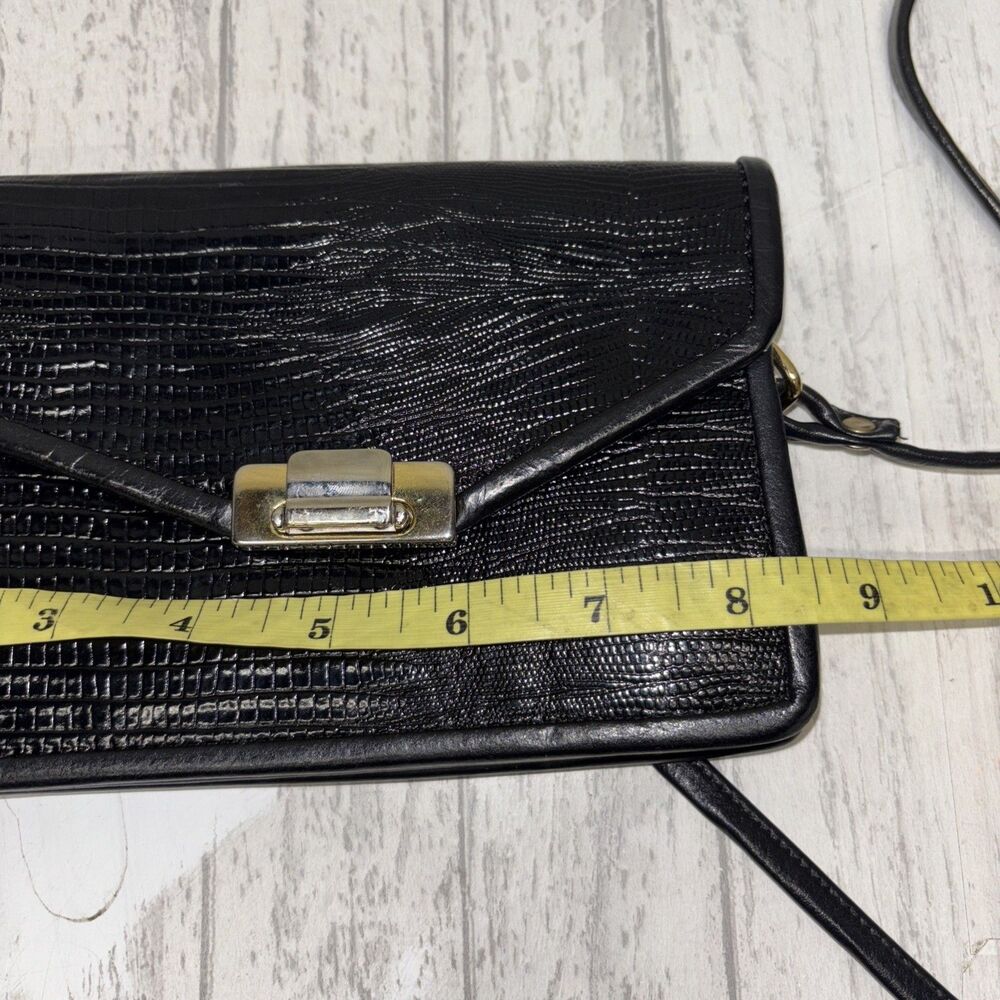 Black Roche Leather Crossbody Bag Vintage - Picture 7 of 8